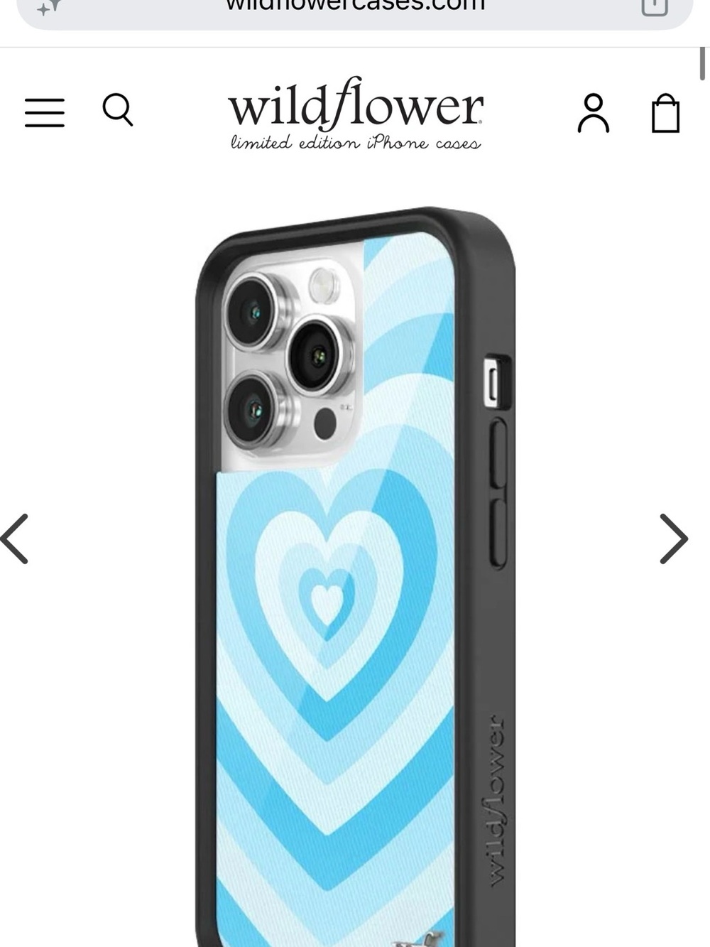 Wildflower Blue Gradient Heart iPhone Case for iPhone 12/12 Pro